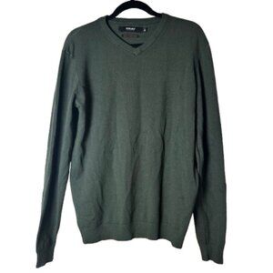 NORDSTROM XRAY Jeans Brand Olive Green V Neck Sweater Size Large